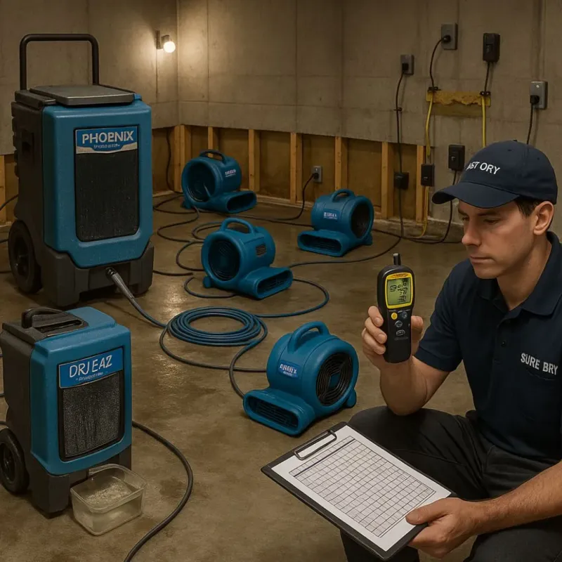 Structural Drying and Dehumidification process in Troy, TX